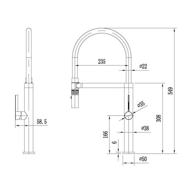 SIKO - Siko Mitigeur de cuisine avec bras en silicone et fixation magnétique, Noir (SIKOBSD176) - large