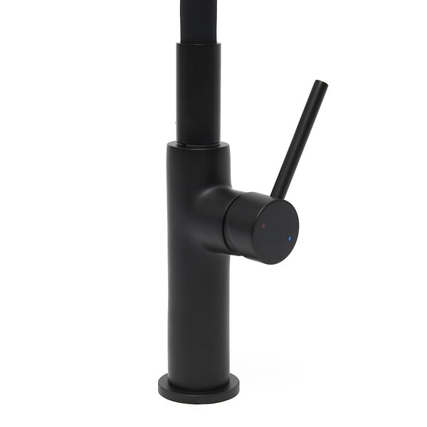 SWISS AQUA TECHNOLOGIES - Swiss Aqua Technologies Mitigeur pour évier de cuisine, bec flexible en silicone, aérateur Neoperl®, cartouche en céramique, noir mat (SATBSD290CM) - large