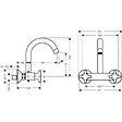 HANSGROHE - Logis Classic. Mélangeur cuisine pour montage mural bec haut, chromé (71286000) - vignette
