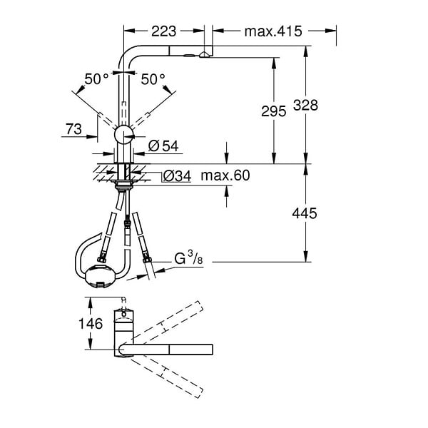 GROHE - Grohe Minta mitigeur monocommande 1/2″ évier, or (G30274GN0) - large