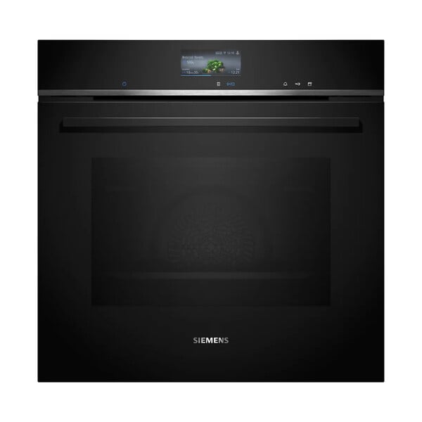 SIEMENS - Siemens iQ700 four à vapeur encastrable 60x60 cm, classe A+, 21 modes de cuisson, écran tactile, noir (HS736G1B1) - large