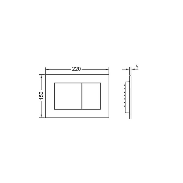 TECE - Tece TECEnow Plaque de commande double touche, Chromé Brillant (9.240.401) - large