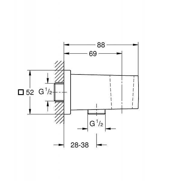 GROHE - Grohe Euphoria Cube Coude à Encastrer 1/2 Pouces, Chrome (26370000) - large