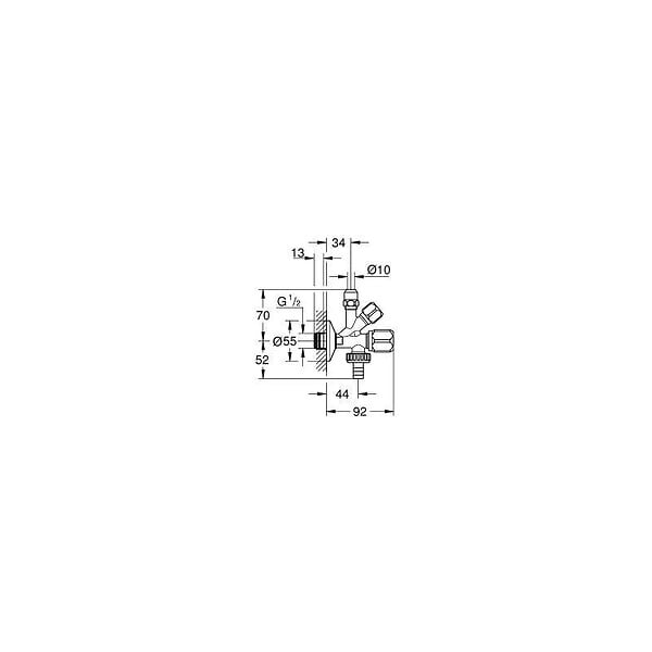 GROHE - Grohe Robinet de réglage double 1/2″, chromé (22036000) - large