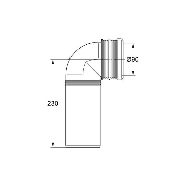 GROHE - Grohe Sortie coudée PP DN 90 avec raccord (42327000) - large