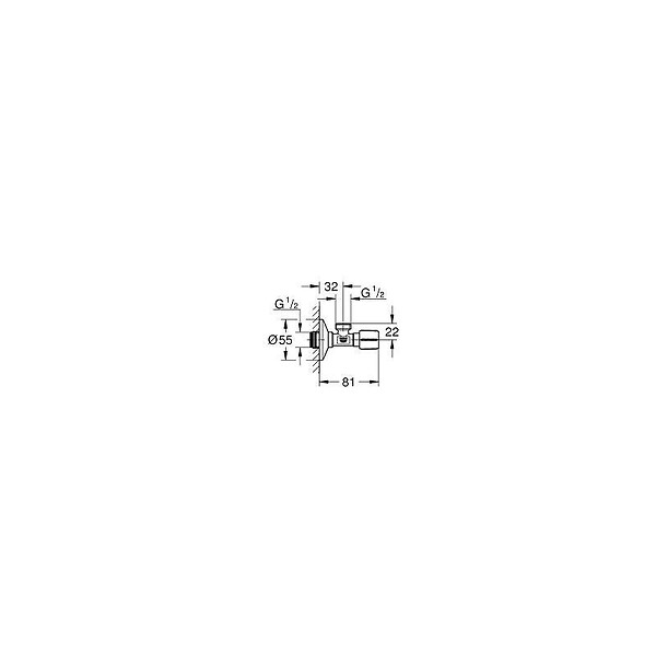 GROHE - Grohe Robinet d'équerre 1/2", chromé (22043000) - large