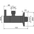 ALCA - Alca Robinet d’équerre avec filtre 1/2"×3/8", Noir-Mat (ARV001-BLACK) - vignette