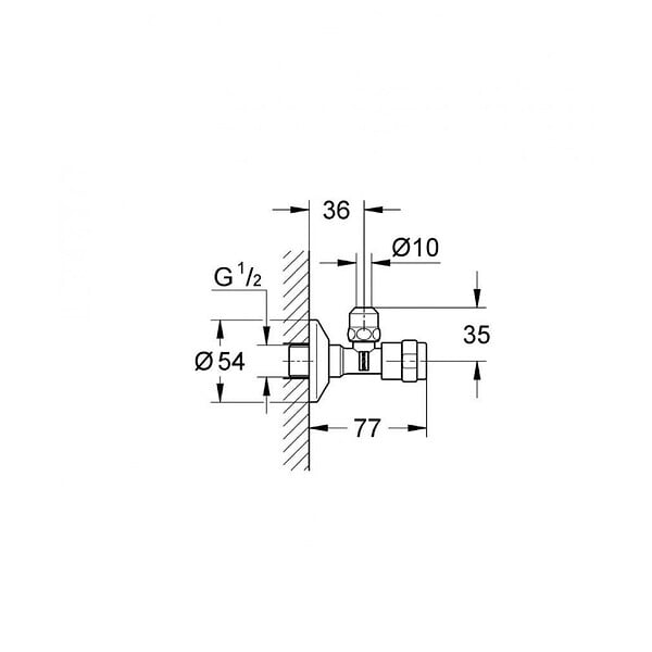 GROHE - Grohe Eggemann  Robinet d'arrêt équerre (41263000) - large