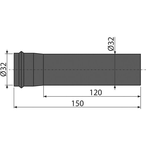 ALCA - Alca Pièce d'extension pour DN32 noir mat (A4000BLACK) - large