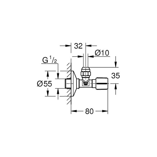 GROHE - Grohe Robinet d'arrêt équerre 1/2″, or (22037GN0) - large