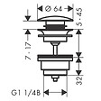 HANSGROHE - Hansgrohe Garniture de vidage Push-Open pour mitigeur de lavabo et de bidet noir mat (50100670) - vignette