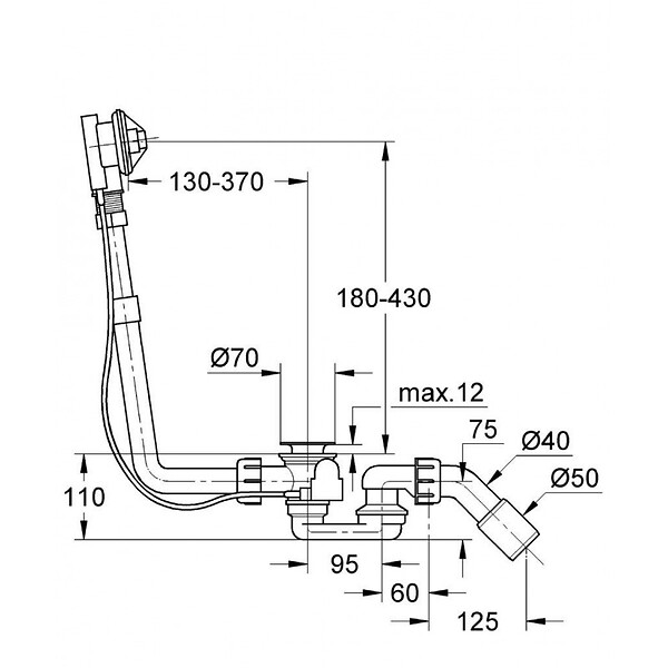 GROHE - Grohe Talento - vidange de bain et d'un système de trop-plein (28943000) - large