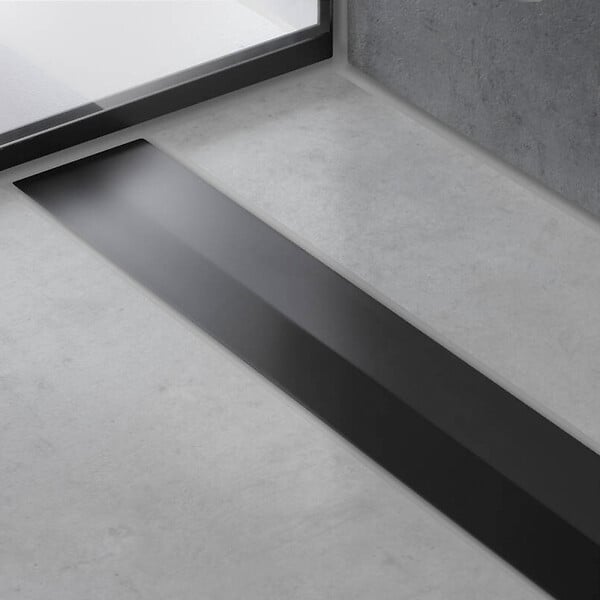 HANSGROHE - Hansgrohe RainDrain Flex Caniveau de douche linéaire 800 découpable pour montage libre, noir mat (56044670) - large