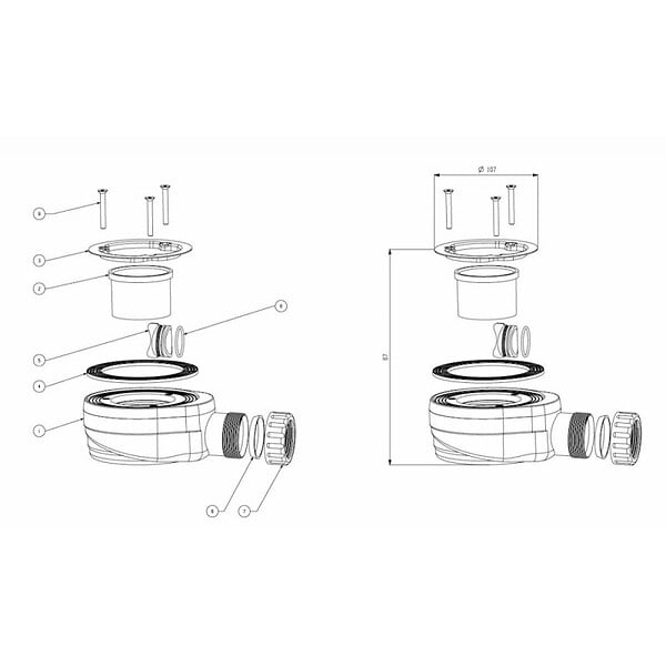 SIKO - Siko Multi siphon pour receveur de douche - large