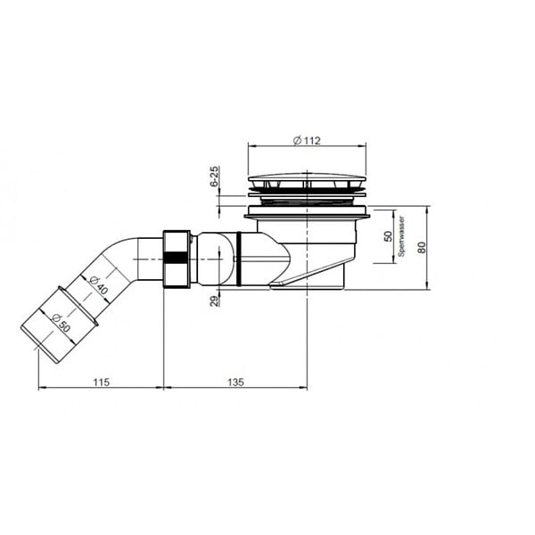 LAUFEN - Laufen Siphon pour receveur Laufen Marbond DN50 diamètre 90mm (H2951270000001) - large