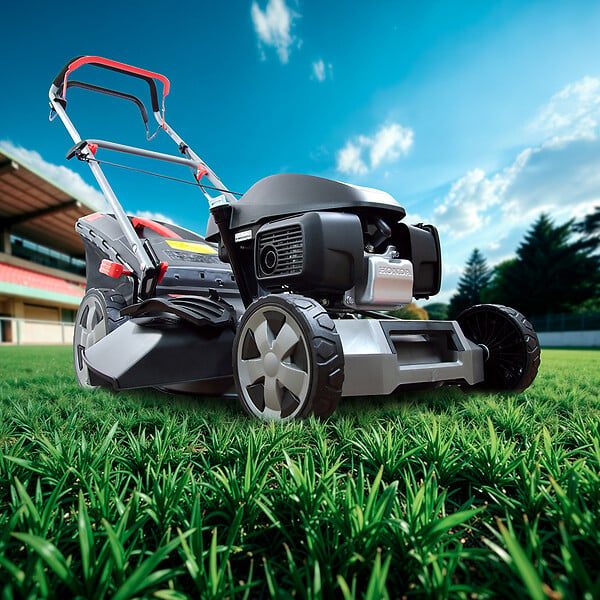ELEM GARDEN TECHNIC - Tondeuse thermique tractée 145CC avec moteur Honda, mulching et éjection latérale - large