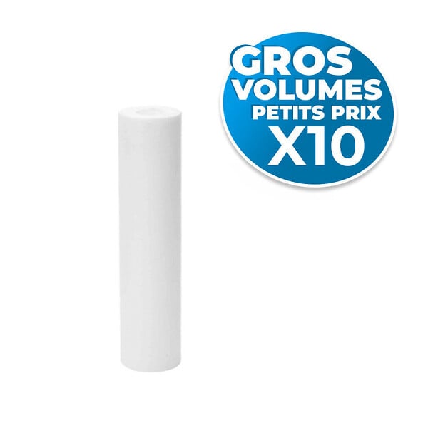 SWISS AQUA TECHNOLOGIES - Swiss Aqua Technologies Lot de 10 Cartouches pour filtres domestiques 10 micromètres, longueur 25,3 cm diamètre 6 cm (SATCPP1010MA-GVP10) - large