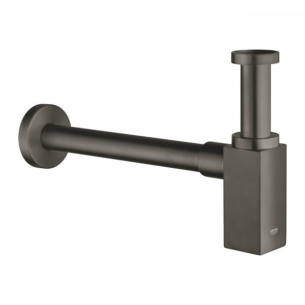 GROHE - Grohe Siphon en laiton pour lavabo, Technologie StarLight éclatant et durable, Hard Graphite brossé (40564AL0) - large