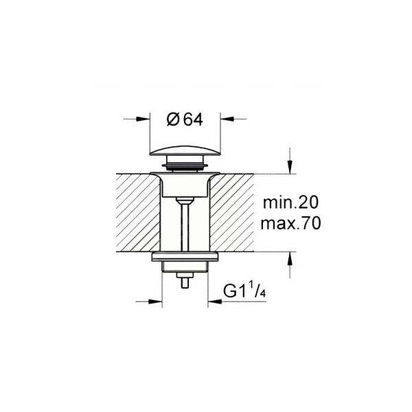 GROHE - Grohe StarLight bonde clic-clac, Cool sunrise (65807GL0) - large