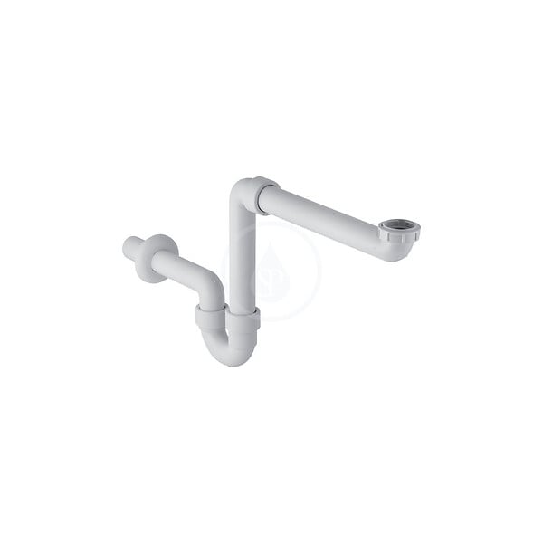 GEBERIT - Geberit Siphon en tube coudé pour lavabo, modèle gain de place, sortie horizontale, Blanc alpin (151.107.11.1) - large