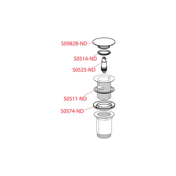 ALCA - Alca Bonde pour lavabo clic-clac 5/4 " Avec trop-plein, Nickel (A392-N-P) - large