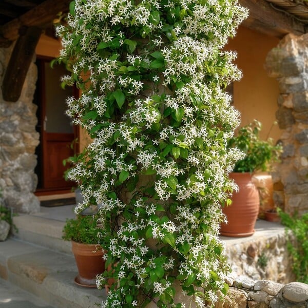 PLANT IN A BOX - Jasmin étoilé - Set de 2 - Trachelospermum jasminoides - H110-120cm - ⌀17cm - large