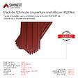 BRAVO THE SMART SOLUTION - SMART COVER Pack 12 tôles bac acier - toiture - couverture H12 | Dimensions: 125cm x 45cm=6,75m² | épaisseur: 0,30mm  | Qualité Allemande | Acier couleur RAL 7016 - vignette