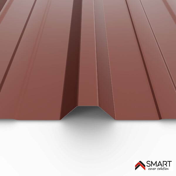 BRAVO THE SMART SOLUTION - Tôle bac acier - Toiture - Couverture - plaque TR45 Coloris Rouge Terracotta RAL 8012 Dimensions 2000x1050x0.50mm - large