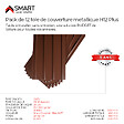 BRAVO THE SMART SOLUTION - SMART COVER Pack 12 tôles bac acier - toiture - couverture H12 - Dimensions: 125cm x 45cm = 6,75m² | épaisseur: 0,30mm | Qualité Allemande | Acier couleur RAL 8017 - vignette