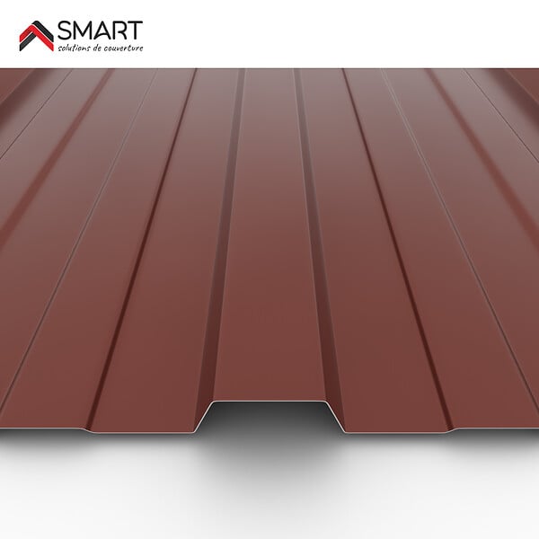 BRAVO THE SMART SOLUTION - Tôle bac acier - Toiture - Couverture - plaque TR25 Coloris Rouge Terracotta RAL 8012 Dimensions 2000x1110x0.50mm - large