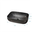 AURLANE - Vasque à poser rectangulaire en céramique noire mat effet marbre 46x32x13.5 cm - BLACK MARBLE - vignette