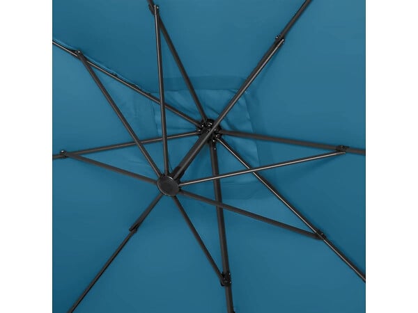 HABITAT ET JARDIN - Parasol jardin déporté Alu "Sun 4" - Rectangle - 3 x 4 m - Bleu + Housse de protection - large