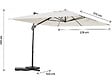 HABITAT ET JARDIN - Parasol jardin déporté en aluminium "Sky 4" - 3 x 4 m - Ecru - Avec housse - vignette