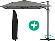 HABITAT ET JARDIN - Parasol jardin déporté Alu "Sun 4" - Rectangle - 3 x 4 m + Housse de protection - Gris - vignette