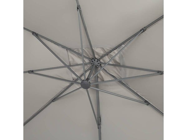 HABITAT ET JARDIN - Parasol jardin déporté Alu "Sun 4" - Rectangle - 3 x 4 m + Housse de protection - Gris - large