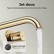 EMKE - EMKE Mitigeur Lavabo Mural Design Séparé 281×140×65 mm, Robinet Or Champagne en Laiton & Inox 304, Cartouche Céramique Longue Durée - vignette