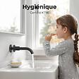 EMKE - EMKE Mitigeur Lavabo Mural Design Séparé 281×140×65 mm, Robinet Noir Mat en Laiton & Inox 304, Cartouche Céramique Longue Durée - vignette