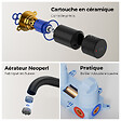 EMKE - EMKE Mitigeur Lavabo Mural Design Séparé 281×140×65 mm, Robinet Noir Mat en Laiton & Inox 304, Cartouche Céramique Longue Durée - vignette