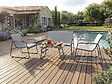 HABITAT ET JARDIN - Salon de jardin en métal avec décor imitation bois "Sparta" - 4 places - Gris clair - vignette