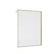 AURLANE - Paroi de douche 140 x 200 HINATA - style Japandi courbes douces - Cadre effet Bois - Verre 6mm - vignette