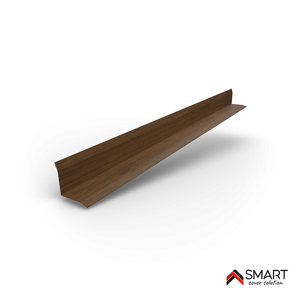 BRAVO THE SMART SOLUTION - Profil d`angle intérieur Tôle bac acier - Toiture - Couverture - plaque H12 Coloris Walnut Printech L=2m - large