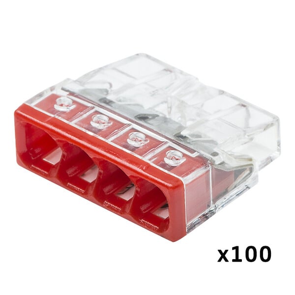 WAGO - Pot de 100 mini bornes de connexion automatique 4 entrées S2273 - large
