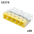 WAGO - Flacon de 50 mini bornes de connexion automatique 5 entrées S2273 - vignette