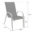 HAPPY GARDEN - Lot de 4 chaises MARBELLA en textilène bleu - aluminium blanc - vignette