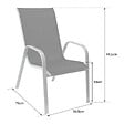 HAPPY GARDEN - Lot de 4 chaises MARBELLA en textilène gris - aluminium gris anthracite - vignette