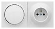 FONTINI - FONTINI Neo Evo Interrupteur va et vient et prise de courant 2P+T saillie complet blanc-FONTINI - vignette