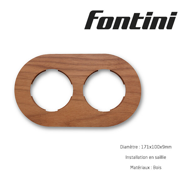 FONTINI - Plaque 2 postes noyer  DO-FONTINI - large