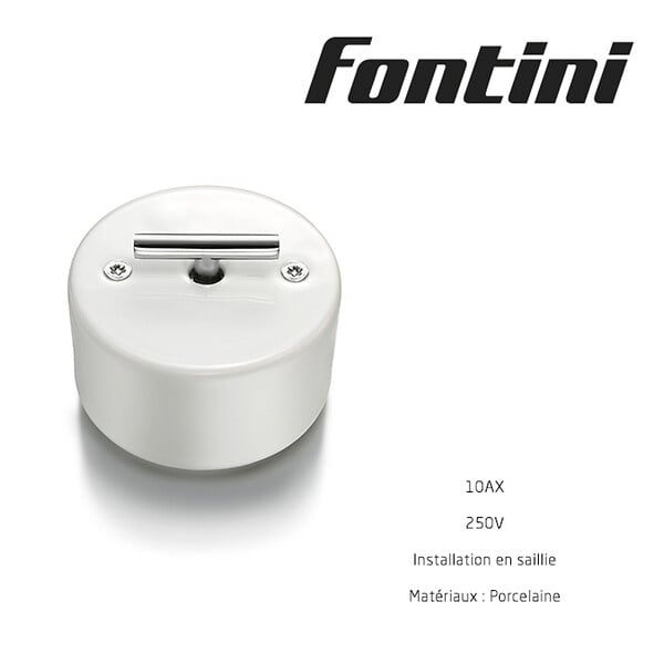 FONTINI - Va-et-vient metal chrome porcelaine blanche DO-FONTINI - large