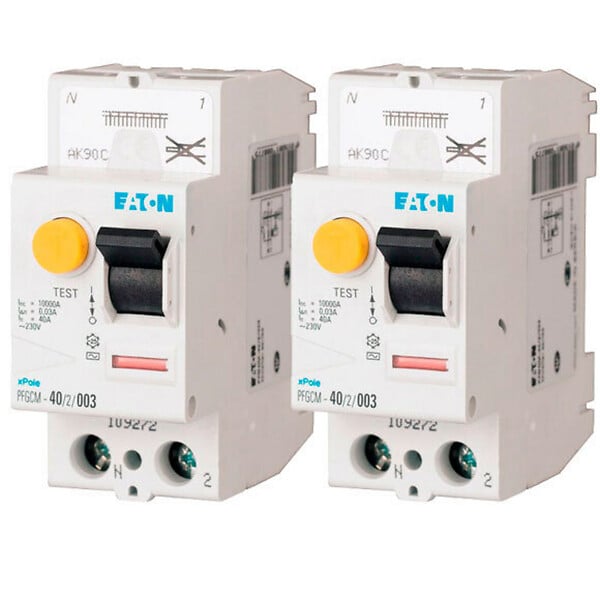EATON CAPRI - Lot de 2 interrupteurs différentiels auto 40A type AC 30mA, PFGM, borne à ressort-EATON - large