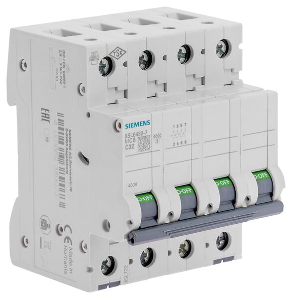 SIEMENS - Disjoncteur tetrapolaire  32A Courbe C-SIEMENS - large